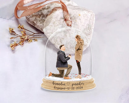 Engagement Ornament 2024, Proposal Photo Ornament, Custom Engaged Ornament, Engagement Gifts Personalized, Engagement Keepsake