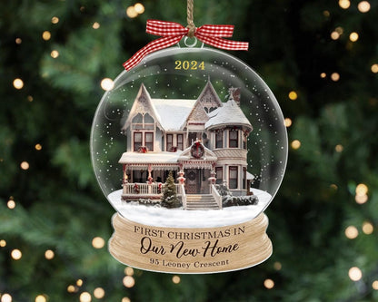 New Home Ornament 2025, Custom Photo Ornament, Personalized New House Ornament, Housewarming Gift, Real Estate Gift, Custom Address Keepsake