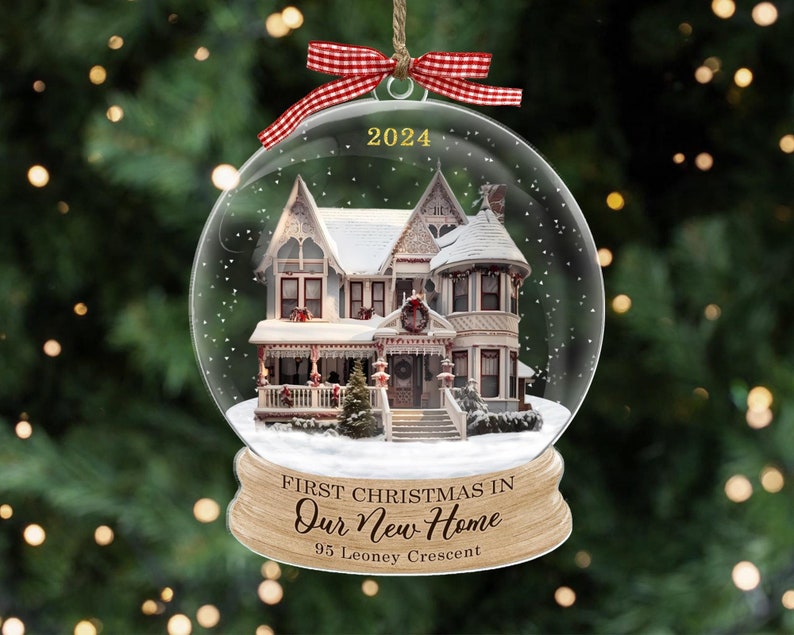 New Home Ornament 2025, Custom Photo Ornament, Personalized New House Ornament, Housewarming Gift, Real Estate Gift, Custom Address Keepsake