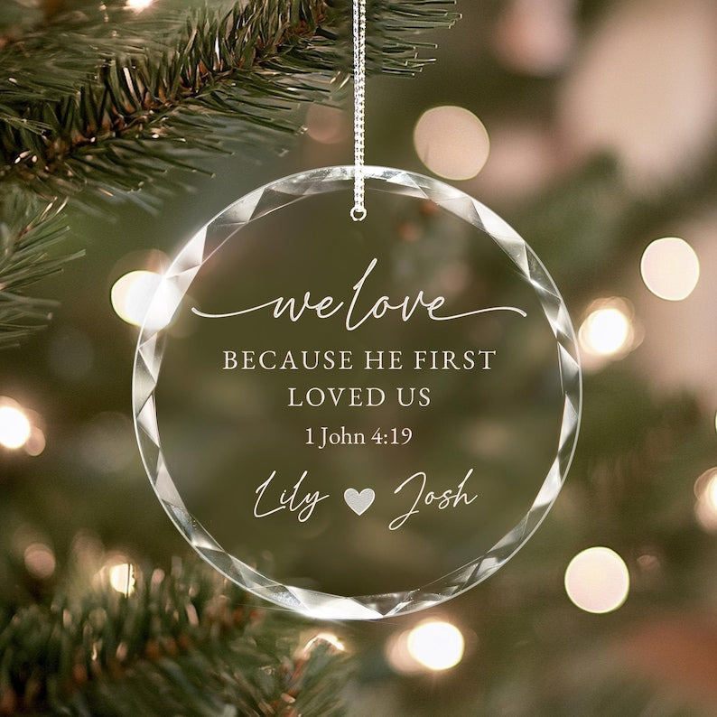 Personalized Christian Wedding Ornament, Custom Bible Verse Ornament 2025, Our First Christmas Wedding, Couple Engagement Gifts