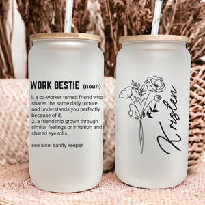 Work Bestie Ice Coffee Cup, Work Bestie Gift, Emotional Support Coworker Gift, Work Bestie Tumbler, Coworker To Friend Gift
