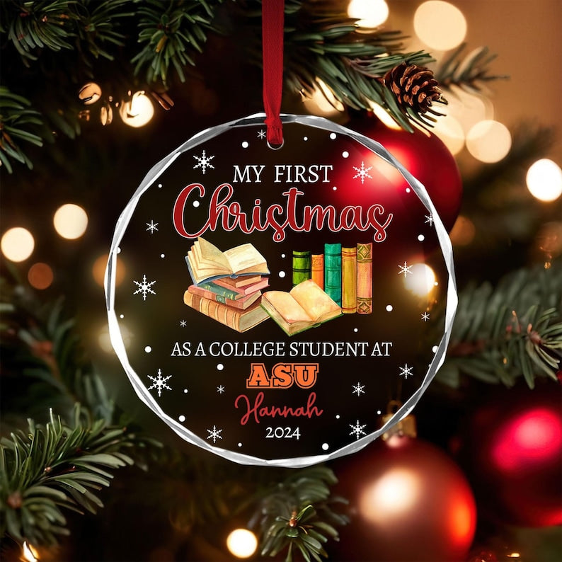 New College Student Ornament, New College Student Gift, College Grad, School Ornament, Christmas Tree Ornament, College Christmas Gift