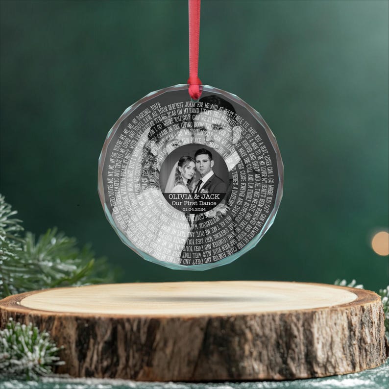 Personalized Lyrics Ornament, Custom Wedding First Dance Song, Personalised Anniversary Gift, Couples Gift, Anniversary Present
