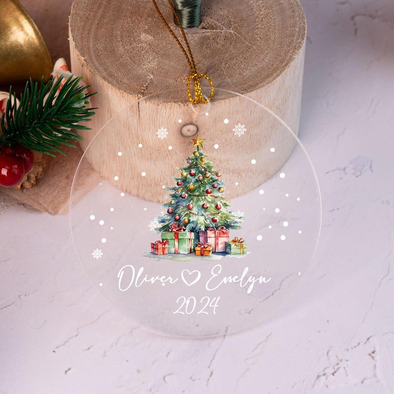 Personalized Couples Christmas Ornament: Acrylic Bauble, Our First Christmas Togther, Christmas Home Decor, New Couple Xmas Ornament Gifts
