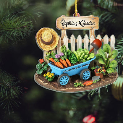 Personalized Garden Tools Acrylic Ornament, Garden 2D Flat Ornament, Gift for Plantaholic, Gift for Gardener, Plant Lover Gift