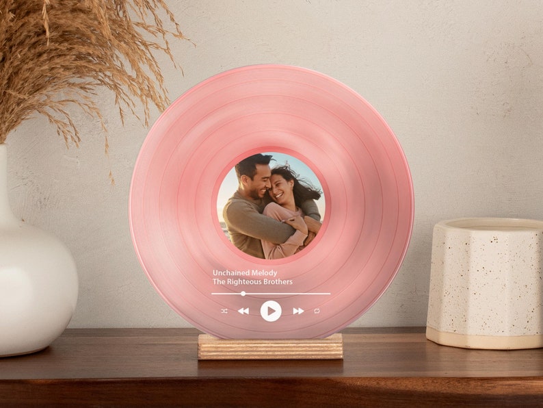 Custom Vinyl Record with Photo, Christmas Gifts for Him,Wedding Couple Gifts, Birthday Gift, Anniversary Gift, Best Friend Gift, Song Plaque