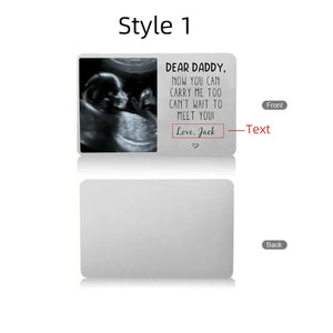 Custom Metal Ultrasound Photo Wallet Card, New Baby Sonogram Gift, Wallet Insert Card, Pregnancy Gift,New Dad Gift for Him, Fathers Day Gift