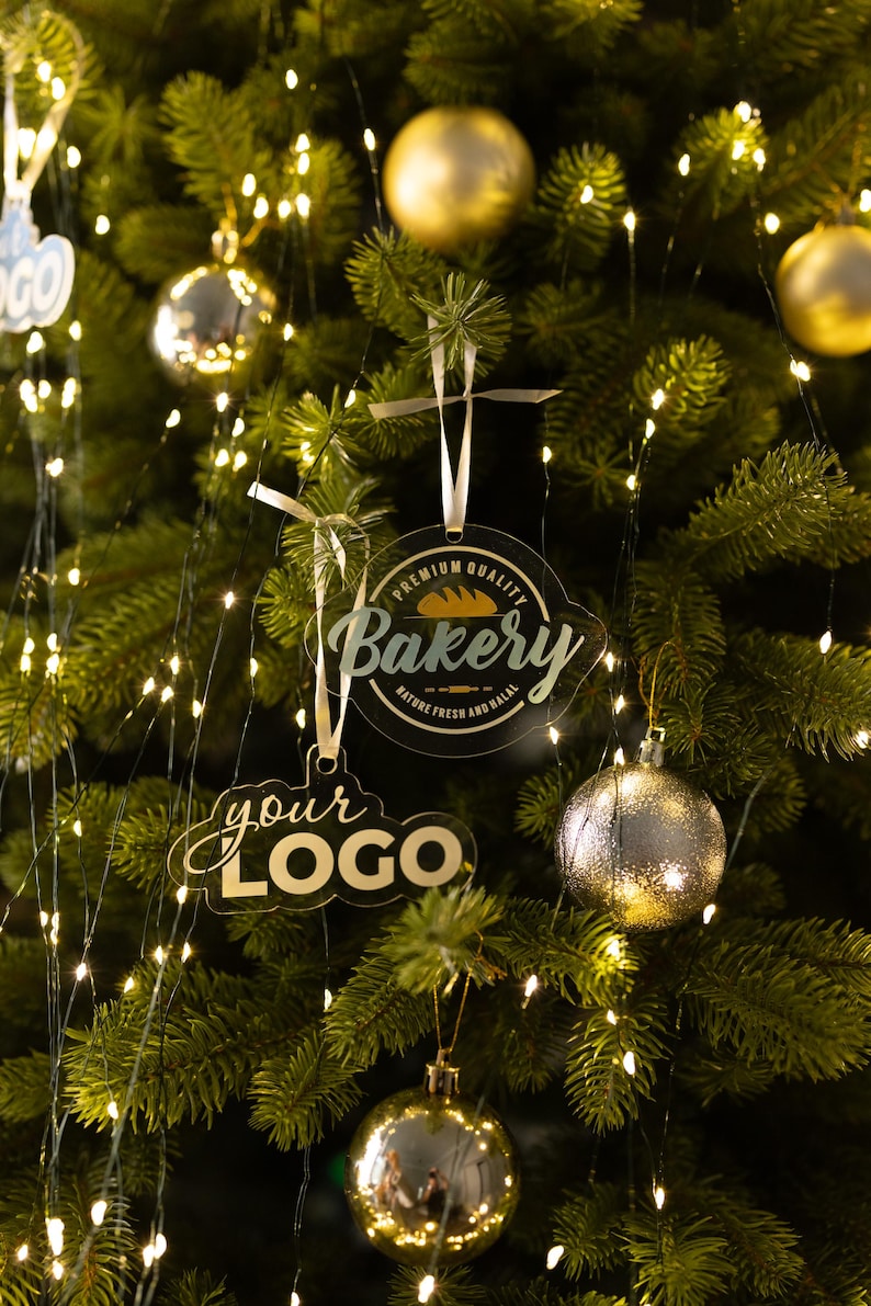 Custom Logo Christmas Ornaments Bulk Branded Holiday Decorations, Corporate Xmas Gifts & Business Branding