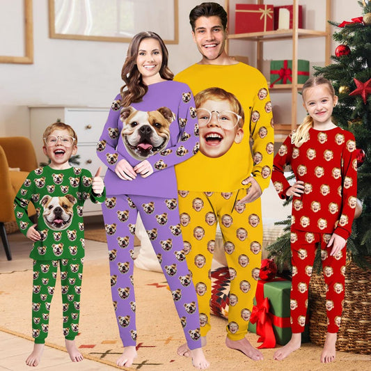 Custom Family Christmas Pajamas: Personalized Photo PJs Set,Dog/Baby/His Faces on Pajama il_794xN.6388719189_32l7.jpg