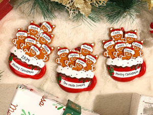 Personalized Resin Family Ornament, Gingerbread Christmas Family Ornament, Gingerbread Family of 2,3,4,5,6 Ornament 2025, Christmas Decor