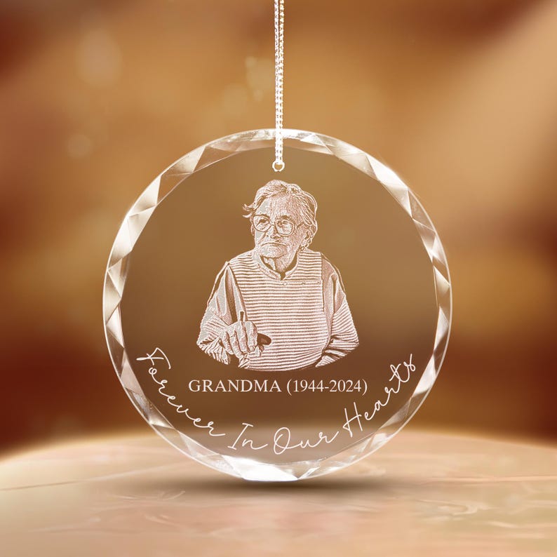 Personalized Grandma Memorial Ornament, Custom Photo Christmas Ornament, In Memory of Grandma, Grandma Sympathy Gift, Loss of Grandma Gifts