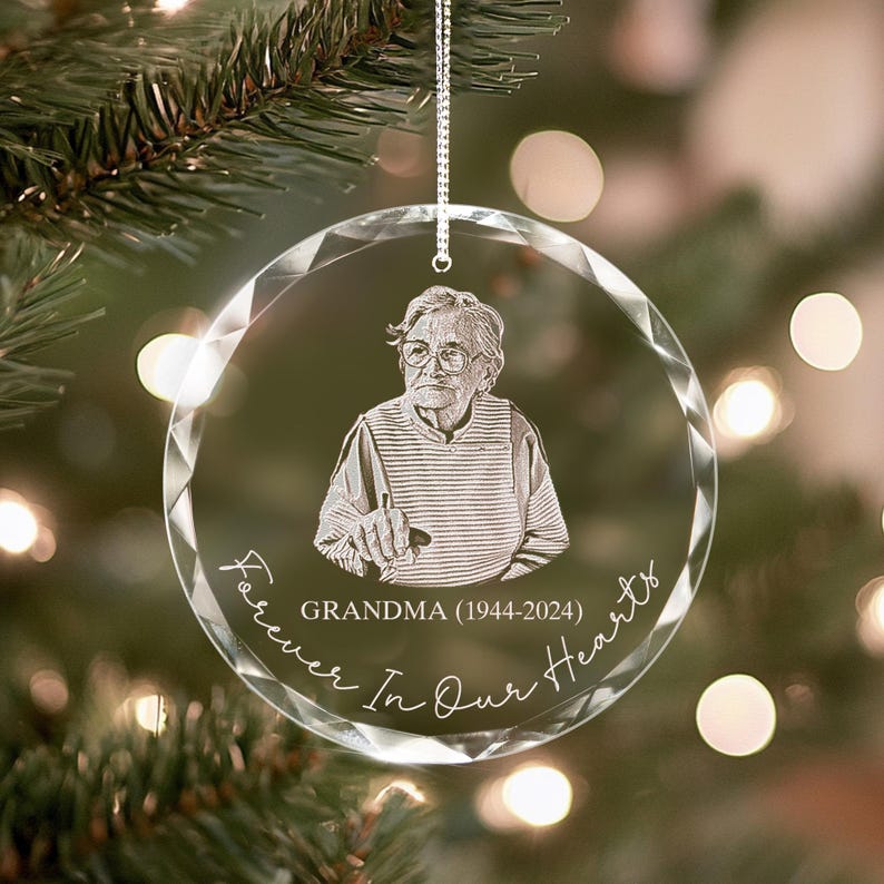 Personalized Grandma Memorial Ornament, Custom Photo Christmas Ornament, In Memory of Grandma, Grandma Sympathy Gift, Loss of Grandma Gifts