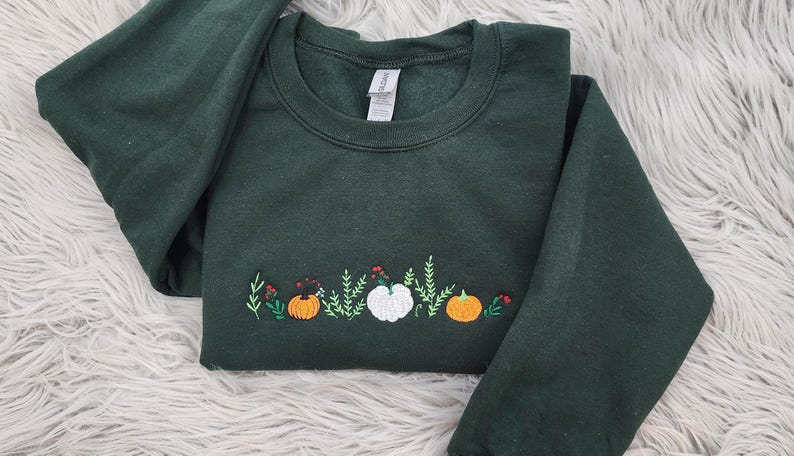 Enchanted Fall Pumpkins Embroidered Crewneck - Pumpkin Patch Crewneck - Autumn Style- Pumpkin Forest - T-Shirt - Sweatshirt - Hoodie il_794xN.6389619427_c131.jpg