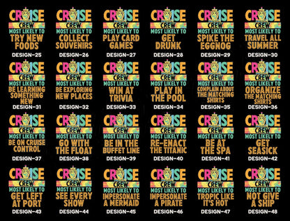 Funny 144 Quotes Cruise Crew Shirt,Most Likely To Cruise Tee,Cruise 2025 Shirt,Cruise Birthday,Cruising Shirt,Our First Cruise,Cruise Party