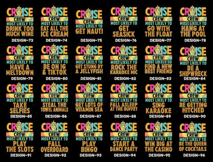 Funny 144 Quotes Cruise Crew Shirt,Most Likely To Cruise Tee,Cruise 2025 Shirt,Cruise Birthday,Cruising Shirt,Our First Cruise,Cruise Party