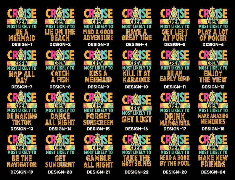 Funny 144 Quotes Cruise Crew Shirt,Most Likely To Cruise Tee,Cruise 2025 Shirt,Cruise Birthday,Cruising Shirt,Our First Cruise,Cruise Party