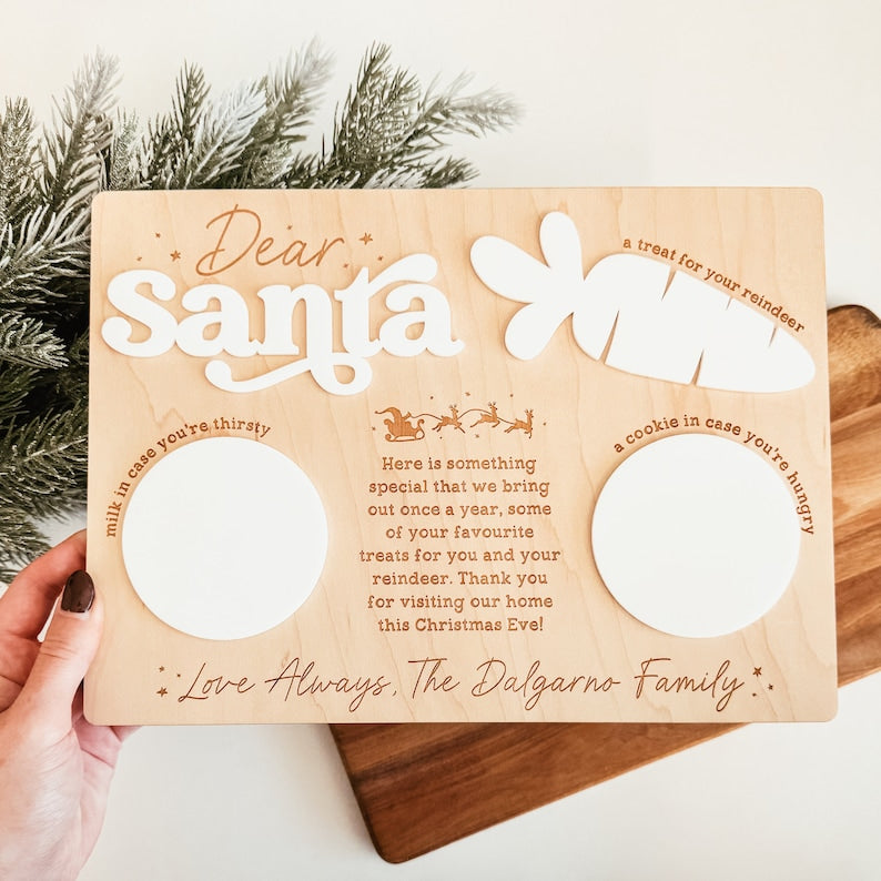 Santa Cookie Tray, Santa Treat Tray, Santa Christmas Eve Board, Cookies For Santa, Christmas Eve Cookie Tray, Personalized Santa Snack Tray