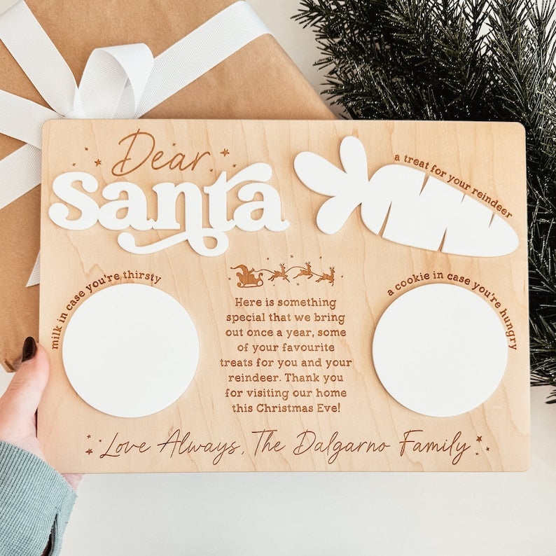 Santa Cookie Tray, Santa Treat Tray, Santa Christmas Eve Board, Cookies For Santa, Christmas Eve Cookie Tray, Personalized Santa Snack Tray