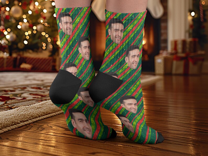 Custom Christmas Holiday socks, personalized gifts, fun Christmas gift for him, dog socks, custom dog socks, Custom face socks, funny socks