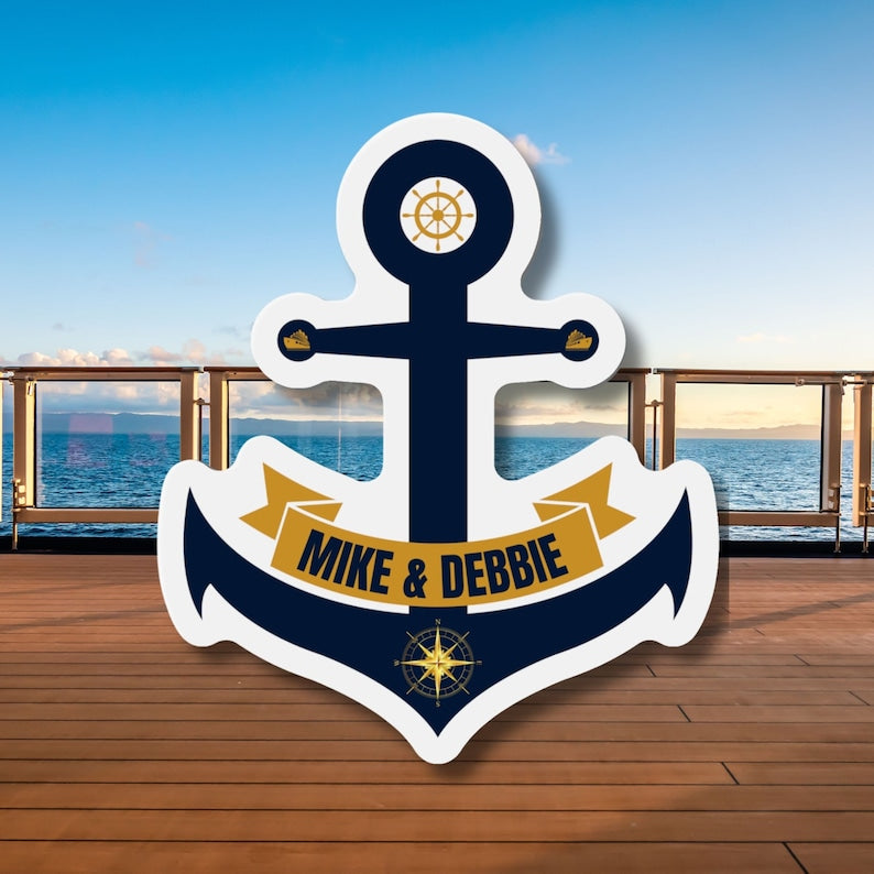 Personalized Anchor Cruise Door Magnet, Cruise Magnets, Anchor Magnets, Cruise Door Decorations, Custom Cruise Ship Magnets, Royal Caribbean