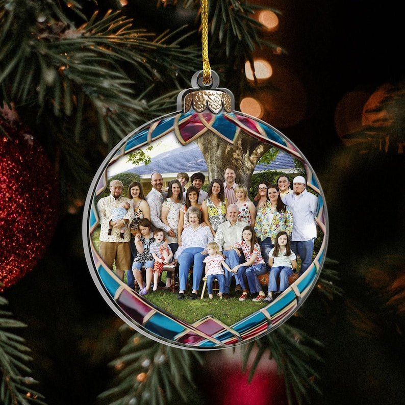 Custom Family Photo Christmas Ornament, Family Picture Ornament, Family Photo Xmas, Personalized Ornaments, Family Keepsake, Xmas Gifts