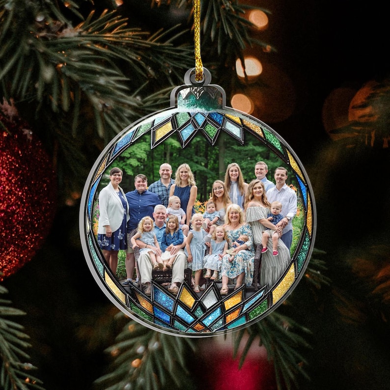 Custom Family Photo Christmas Ornament, Family Picture Ornament, Family Photo Xmas, Personalized Ornaments, Family Keepsake, Xmas Gifts
