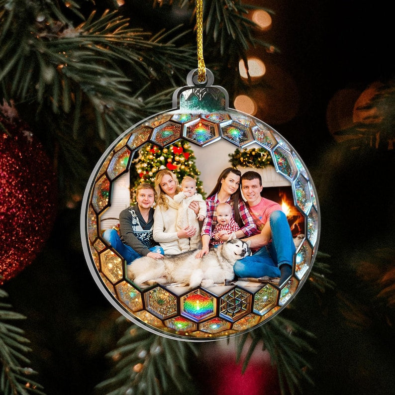 Custom Family Photo Christmas Ornament, Family Picture Ornament, Family Photo Xmas, Personalized Ornaments, Family Keepsake, Xmas Gifts