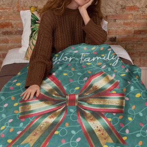 Family Christmas Blanket,Christmas Coquette Blanket,Family Name Gift,Kids Mom Christmas Gift,Christmas Decor,Bedding Decor,Holiday Matching