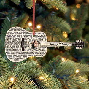Custom Song Photo Ornament, Guitar Ornament, Custom Music Ornament, Music Ornament, Couple Song Ornament, Scannable Music Code Ornament