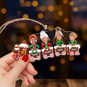 Custom Photo Funny Face Family Ornament, Family Faces Acrylic Ornament, Family Keepsake Ornament, Christmas Tree Ornament, Family Ornament