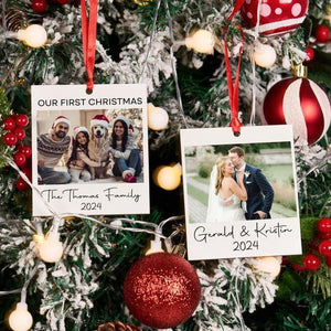 Personalized Family Photo Ornament Christmas,Polaroid Ornament,Couples Christmas Gift,Custom Photo Ornament 2024,Family Christmas Gifts