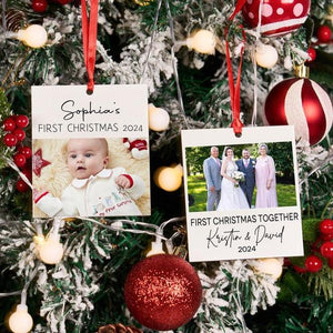 Personalized Family Photo Ornament Christmas,Polaroid Ornament,Couples Christmas Gift,Custom Photo Ornament 2024,Family Christmas Gifts