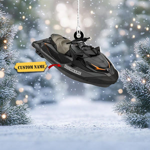 Custom Jet Ski Ornament - Personalized Name Watercraft Christmas Tree Decor, Unique Holiday Gift for Boating Enthusiasts & Water Sports Fans