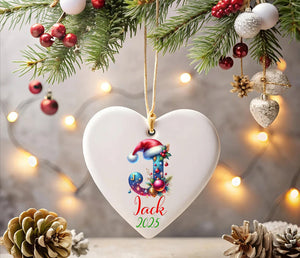 Personalized Letter name ornament, Monogram ornament 2025 Family Ornament, Custom initial ornament, Christmas gift, Family ornament Keepsake