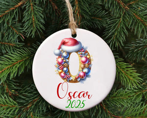 Personalized Letter name ornament, Monogram ornament 2025 Family Ornament, Custom initial ornament, Christmas gift, Family ornament Keepsake