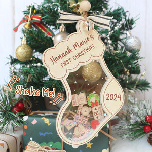 Personalized Baby's First Christmas Ornament: Shakeable Acrylic Keepsake
