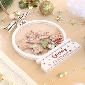 Personalized Baby's First Christmas Ornament 2025: 4D Shake Acrylic Keepsake