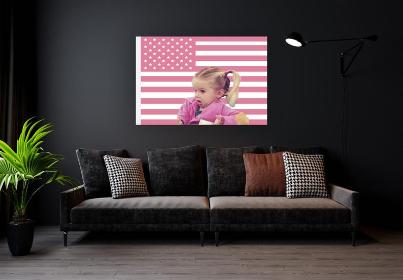 Custom Photo Pink American flag Personalized Tapestry Design Your Image Funny Flag Tapestry Bedroom Decor, Pink American Flag