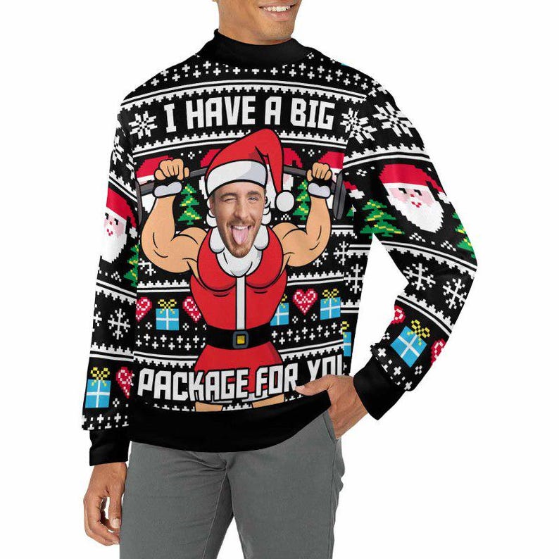 Custom Christmas Ugly Sweater,Personalized Face Sweatshirt,Customize Photo Crew neck Sweater,Funny Face Sweatshirt,Christmas Party Sweater