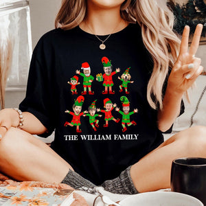 Custom Elf Family Shirt, Custom Face Elf Family Christmas Shirt, Funny Elf Family Party Shirt, Family Matching Party Shirts