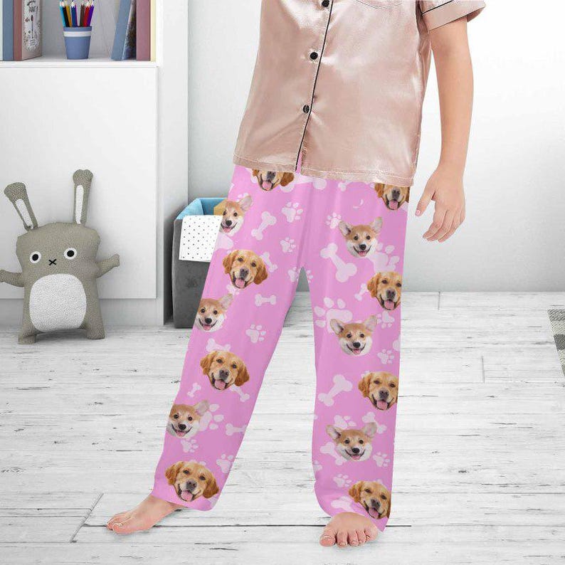 Custom Face Pajamas Pants,Personalized Dog Pet Photo Pajama Trousers,Women Men Kids Face Socks,Family Mothers Fathers Day,Christmas Gift