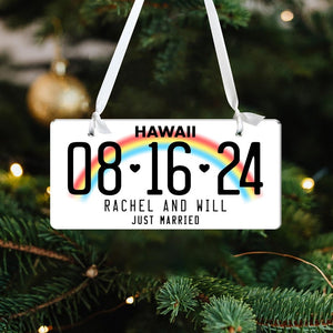 Personalized Married 2025 License Ornament, Acrylic Married Christmas Decoration