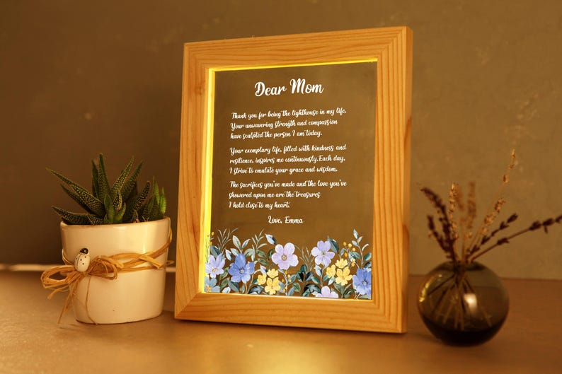 Customized Hand-Written Letter Night Light - Gift for Mom - Mother's Day Gift Ideas -Grandma Nana Mommy Birthday Gifts - Christmas Gift