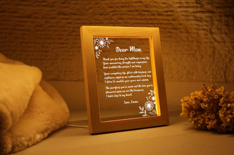 Customized Hand-Written Letter Night Light - Gift for Mom - Mother's Day Gift Ideas -Grandma Nana Mommy Birthday Gifts - Christmas Gift