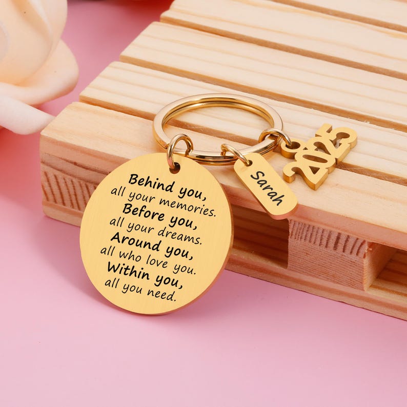 Behind you all your memories, 2025 Graduation Gifts, Grad gift, Back to School, College High School Graduation, 2025 Graduation Keyrings