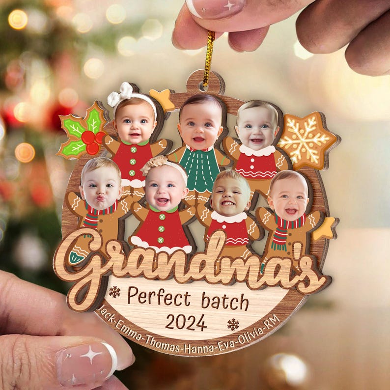 Personalized Grandma Christmas Ornament, Custom Photo Grandkids Ornament, Perfect Batch Grandma Ornament With Grandkids, Gift For Grandma