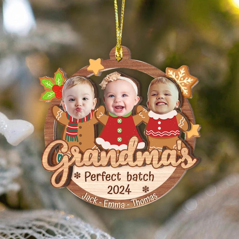 Personalized Grandma Christmas Ornament, Custom Photo Grandkids Ornament, Perfect Batch Grandma Ornament With Grandkids, Gift For Grandma