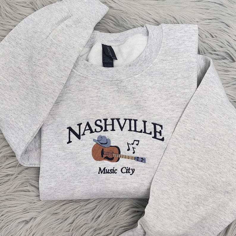Nashville Embroidered Crewneck - Music City Sweatshirt - Nashville Tennessee - County Music Crewneck - T-shirt - Sweatshirt - Hoodie il_794xN.6395581886_tdxx.jpg