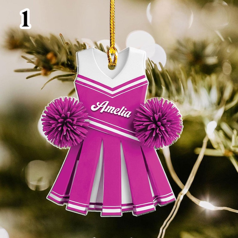 Custom Cheerleader 2d Flat Ornament, Personalized Cheerleading Girl Christmas Ornaments, Blue Cheerleader Ornament, Xmas Gift 2024 Daughter