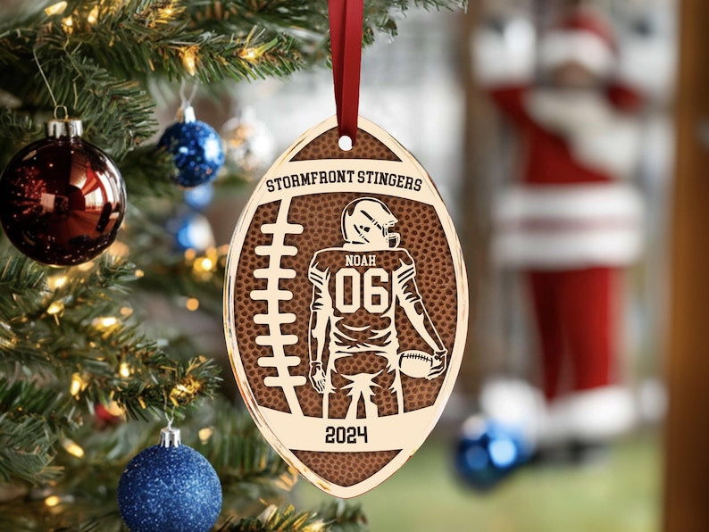 Personalized Sports Ornaments, Custom Football Player Ornament, Football Fan Gift, Personalized Football Player Keepsake, Sports Lovers Gift